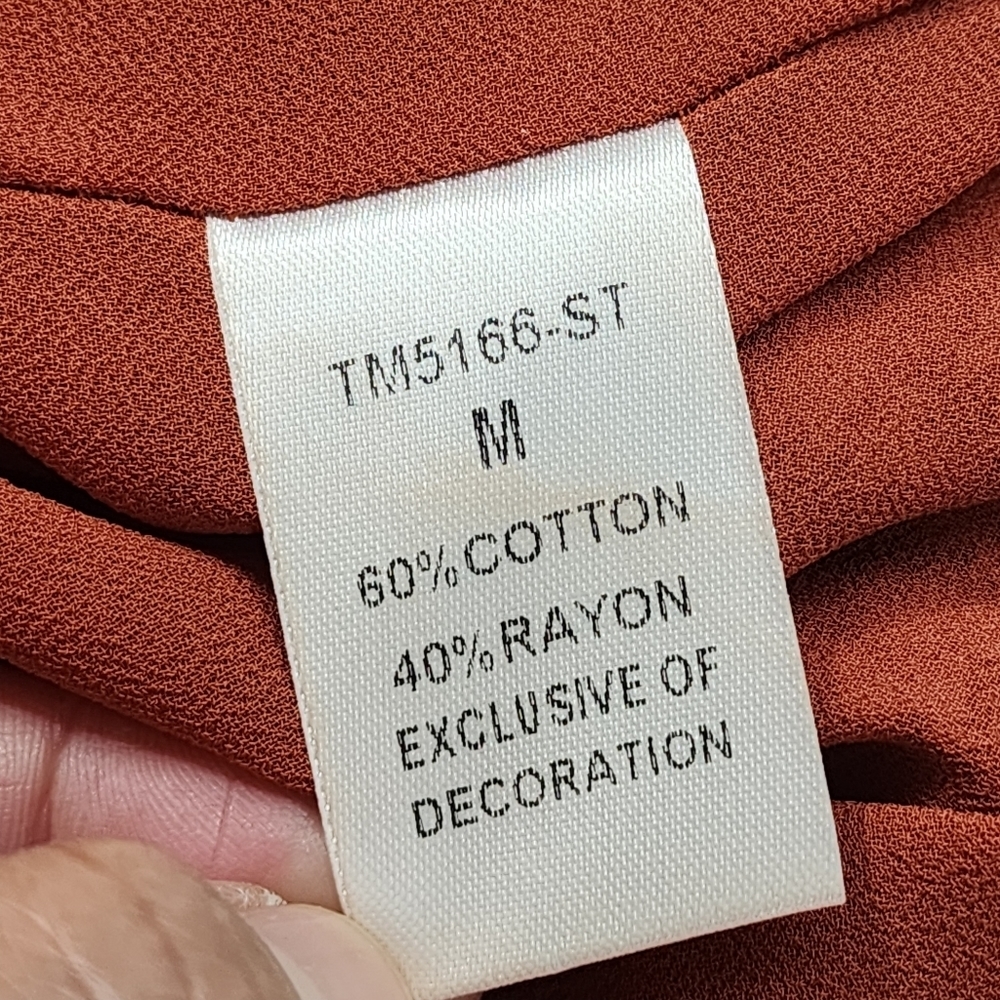 Anthropologie THML Women's M Tunic Dress Ruffle Sleeveless Pattern Crew neck - Picture 8 of 9